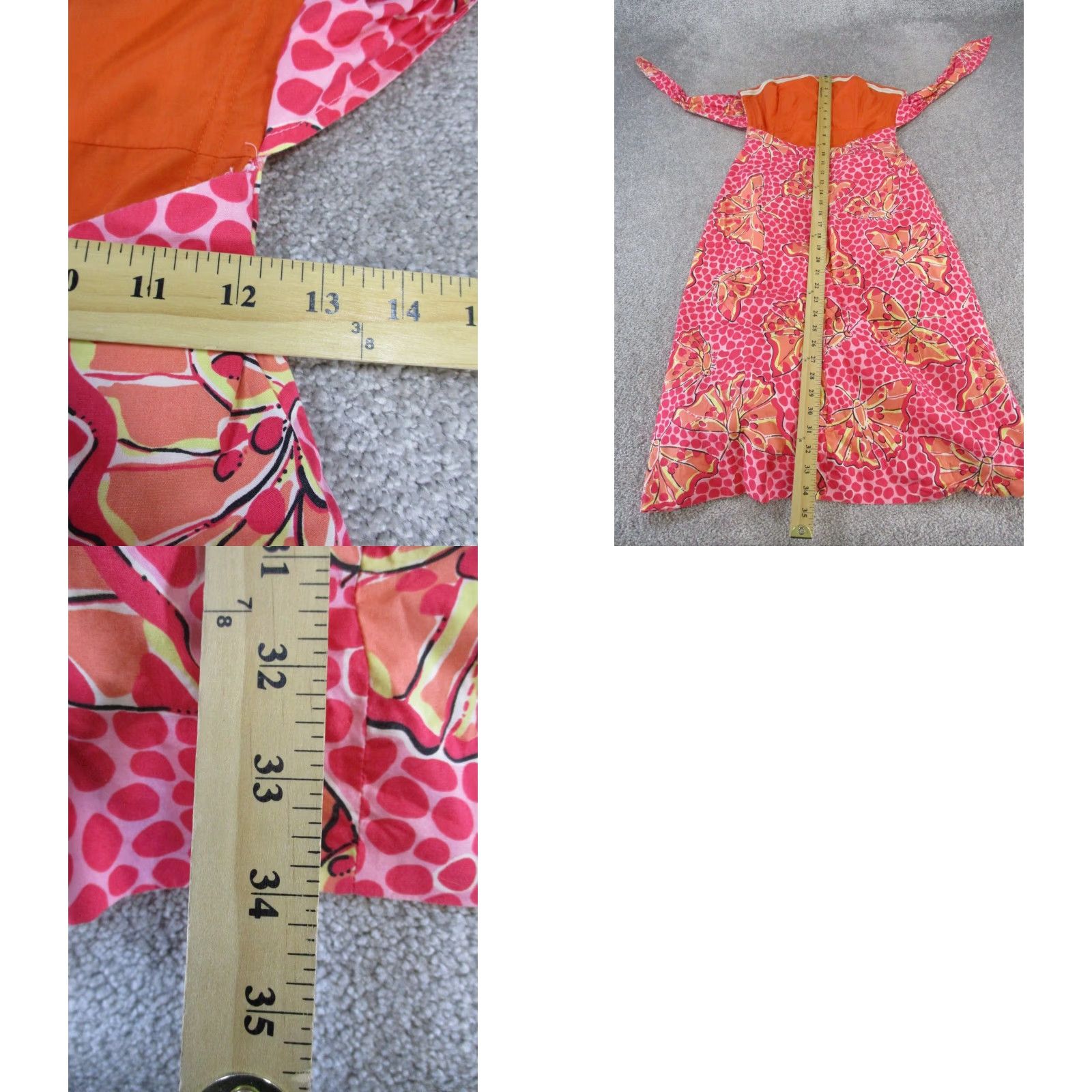 Lilly Pulitzer Lilly Pulitzer Dress Halter Womens XS Pink Orange Butterfly Spotted Size XS / US 0-2 / IT 36-38 - 8 Thumbnail