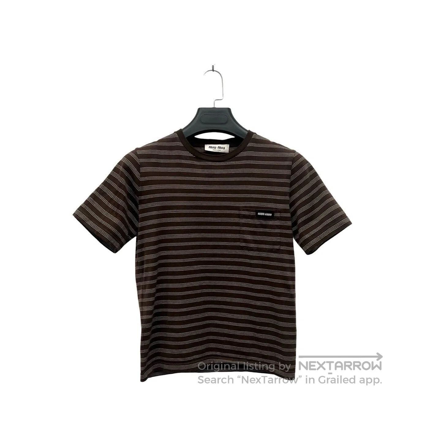 Miu Miu Miu Miu 25SS Striped Round Neck Tee. Size M / US 6-8 / IT 42-44 - 1 Thumbnail