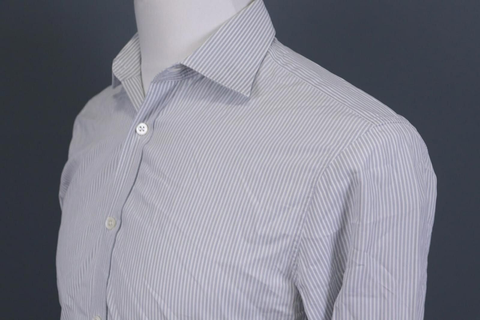 Gieves & Hawkes Gieves & Hawkes Gray Pinstripe Dress Shirt Size 15 1/2 Size US M / EU 48-50 / 2 - 11 Thumbnail