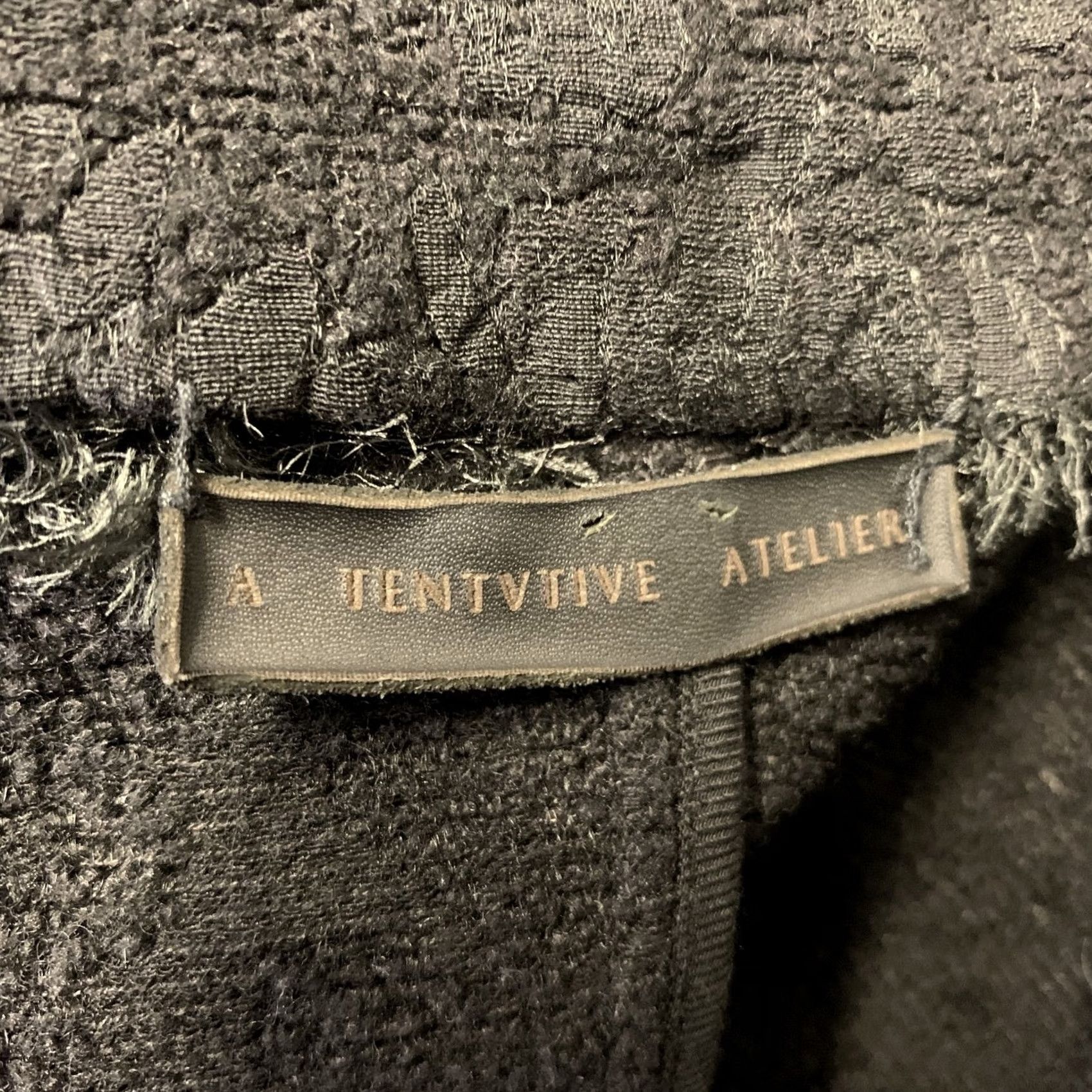 Vintage A TENTATIVE ATELIER Jacket Size 38 Black Wool Viscose Blend Size US XXS / EU 40 - 7 Thumbnail