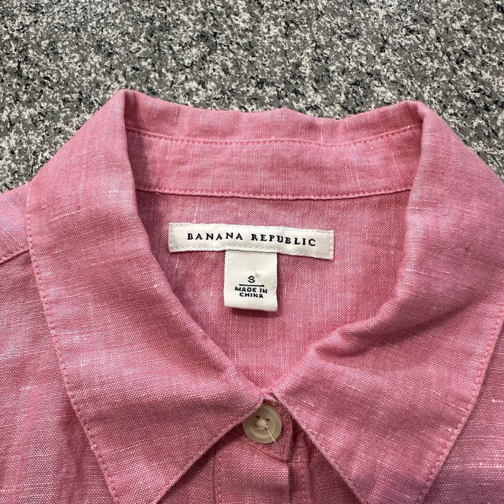 Banana Republic Banana Republic Linen Blend Button-Down Long Sleeve Womens S Pink Shirt Size S / US 4 / IT 40 - 3 Thumbnail