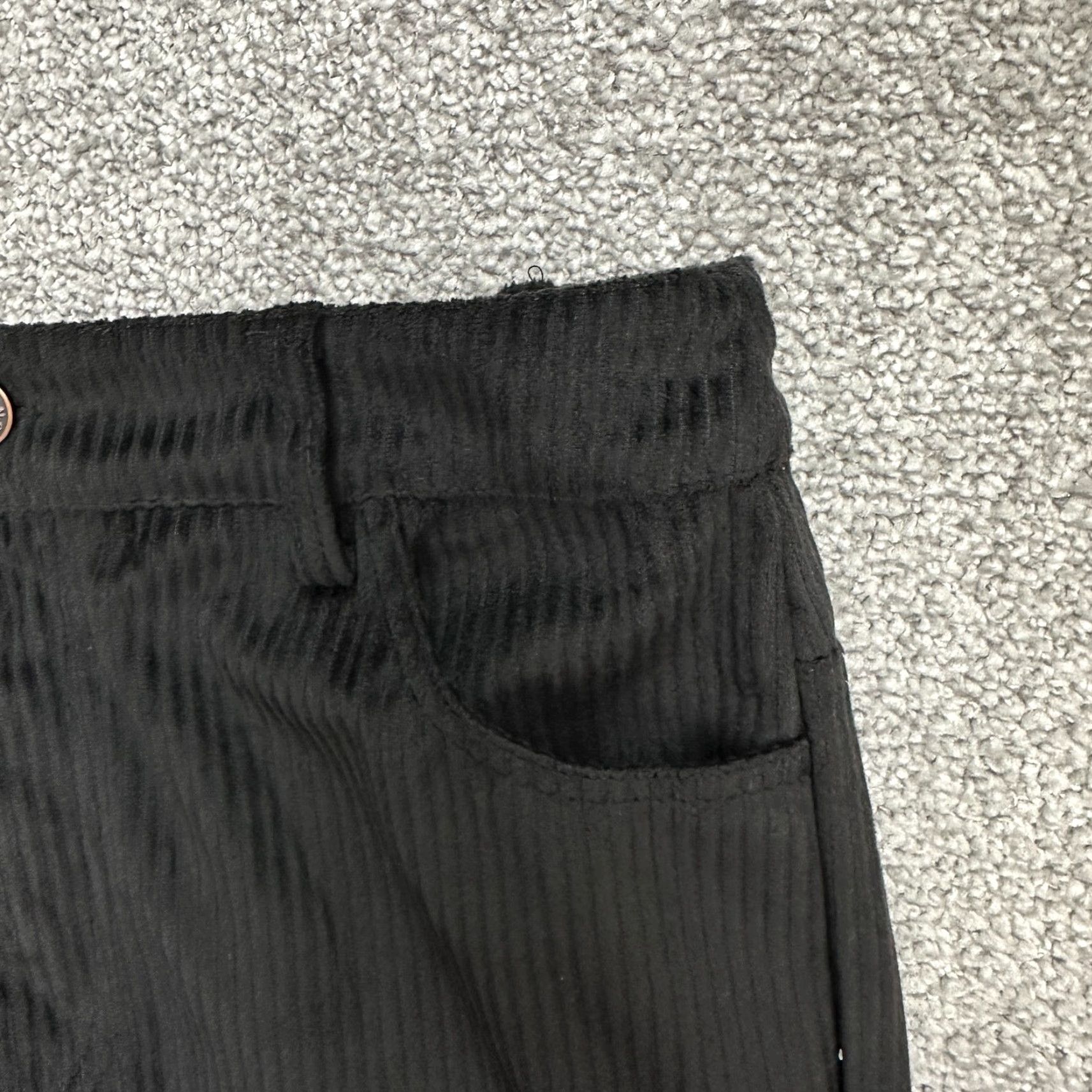 ZAFUL Zaful Corduroy Pants Women Small Black High Rise Casual 27x28.5 Straight Size 28" / US 6 / IT 42 - 5 Thumbnail