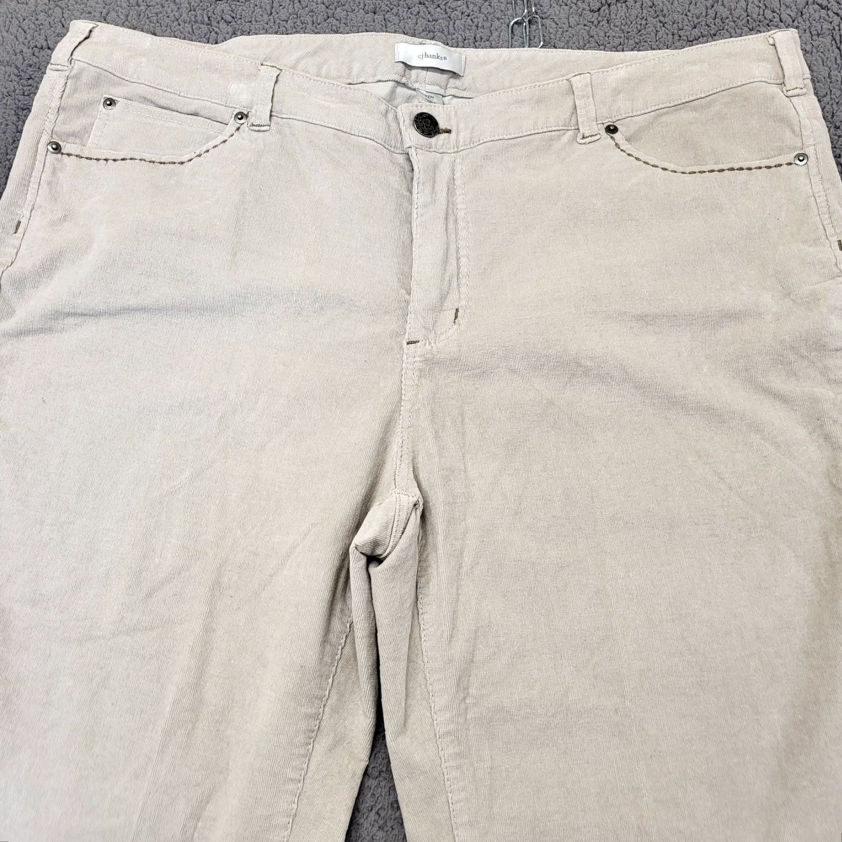Denime CJ Banks Jeans Womens 22W Beige Denim Straight 5-Pocket Plus Size Size 40" / US 18 - 3 Thumbnail