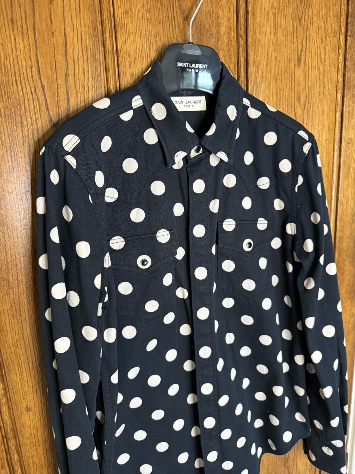 Saint Laurent Paris Saint Laurent black polka dot western denim shirt XL Grail Size US XL / EU 56 / 4 - 9 Thumbnail