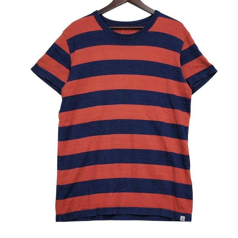 VISVIM SS BIG BORDER TEE T SHIRT indigo red stripe