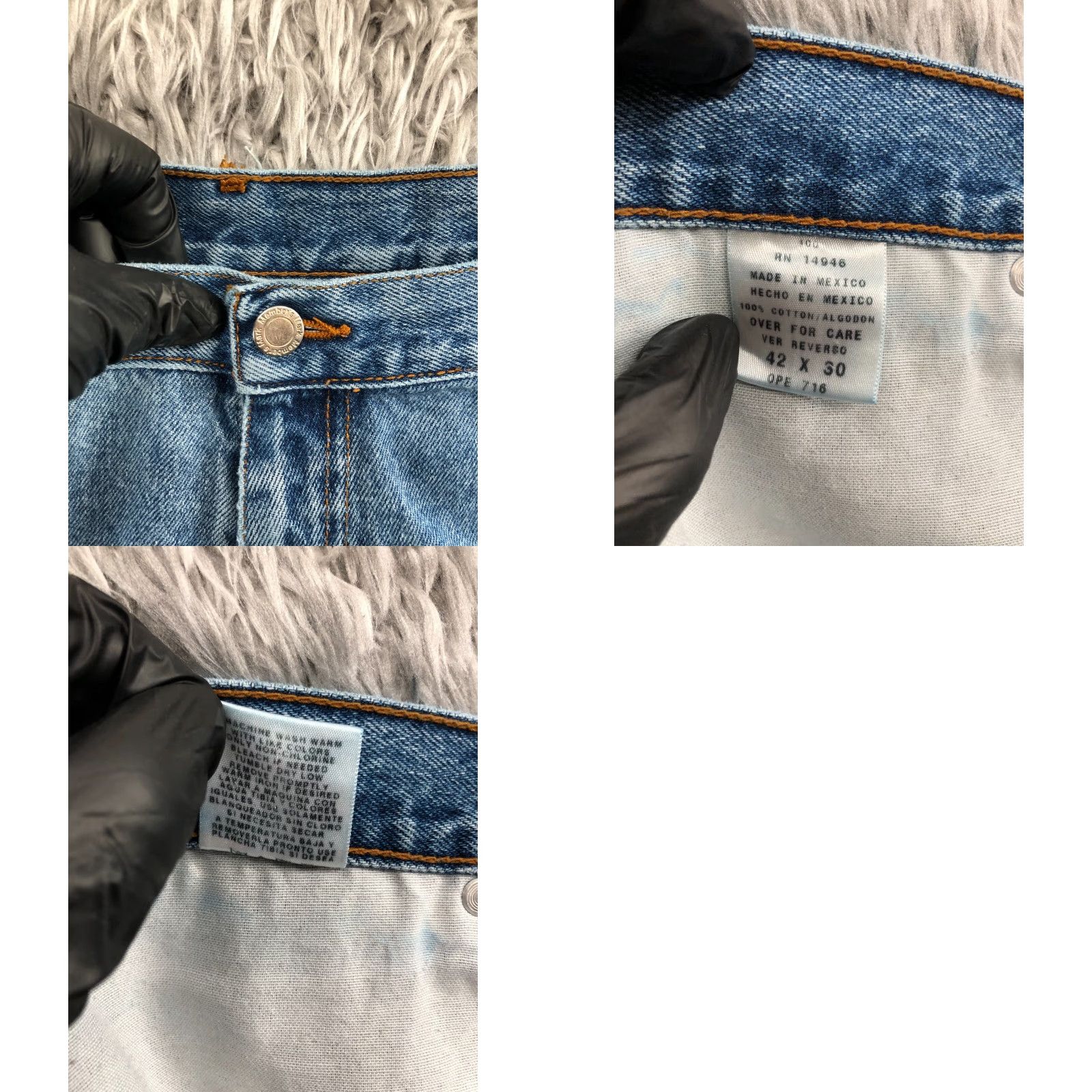 Vintage Member's Mark Jeans Solid Blue 42x30 Mens Mid Rise Regular Fit 5-Pocket Denim Cotton Blend Belt Loops Vintage? No. Size US 42 / EU 58 - 9 Thumbnail