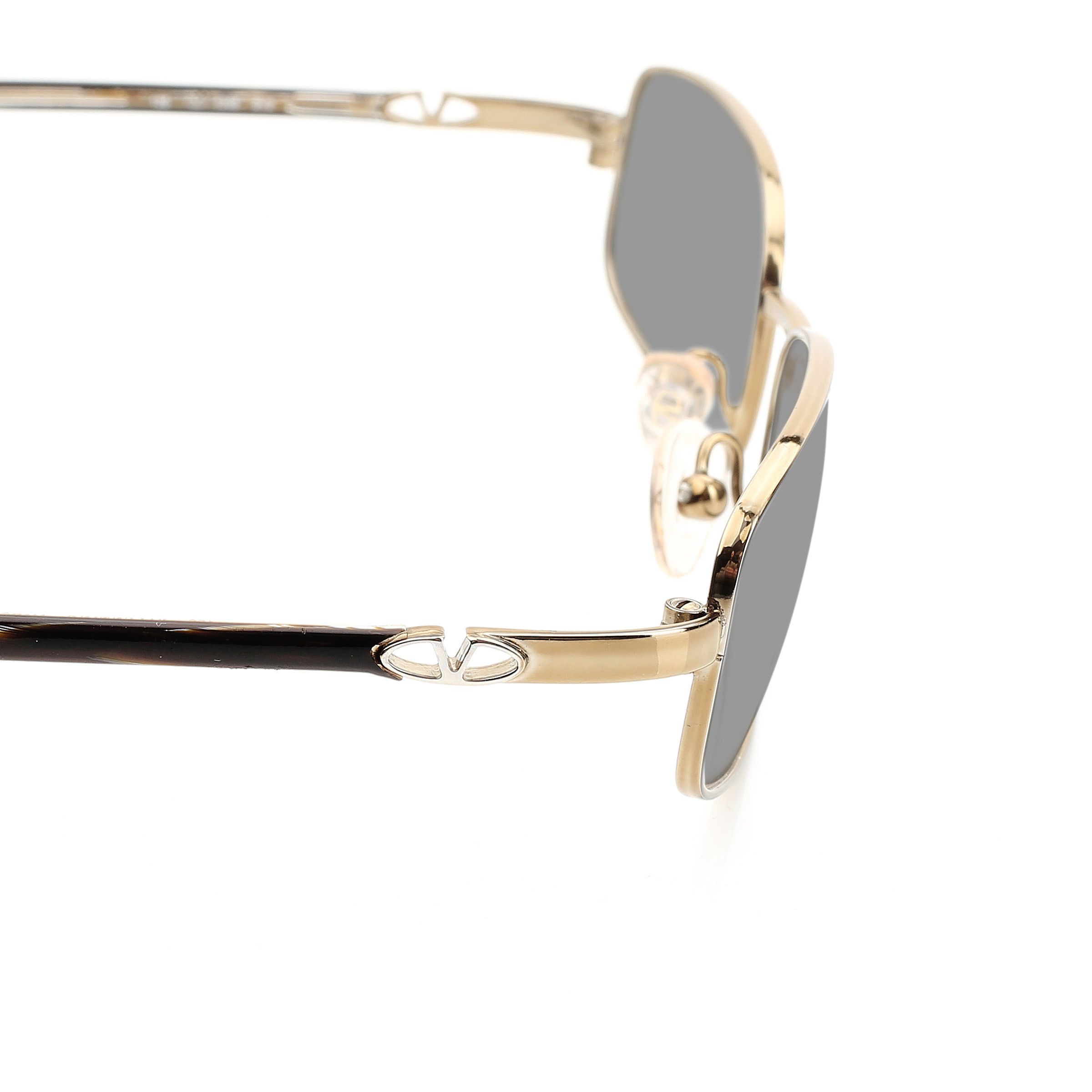 Valentino Valentino '90s Gold Paint Strokes Rectangular Sunglasses Size ONE SIZE - 2 Thumbnail