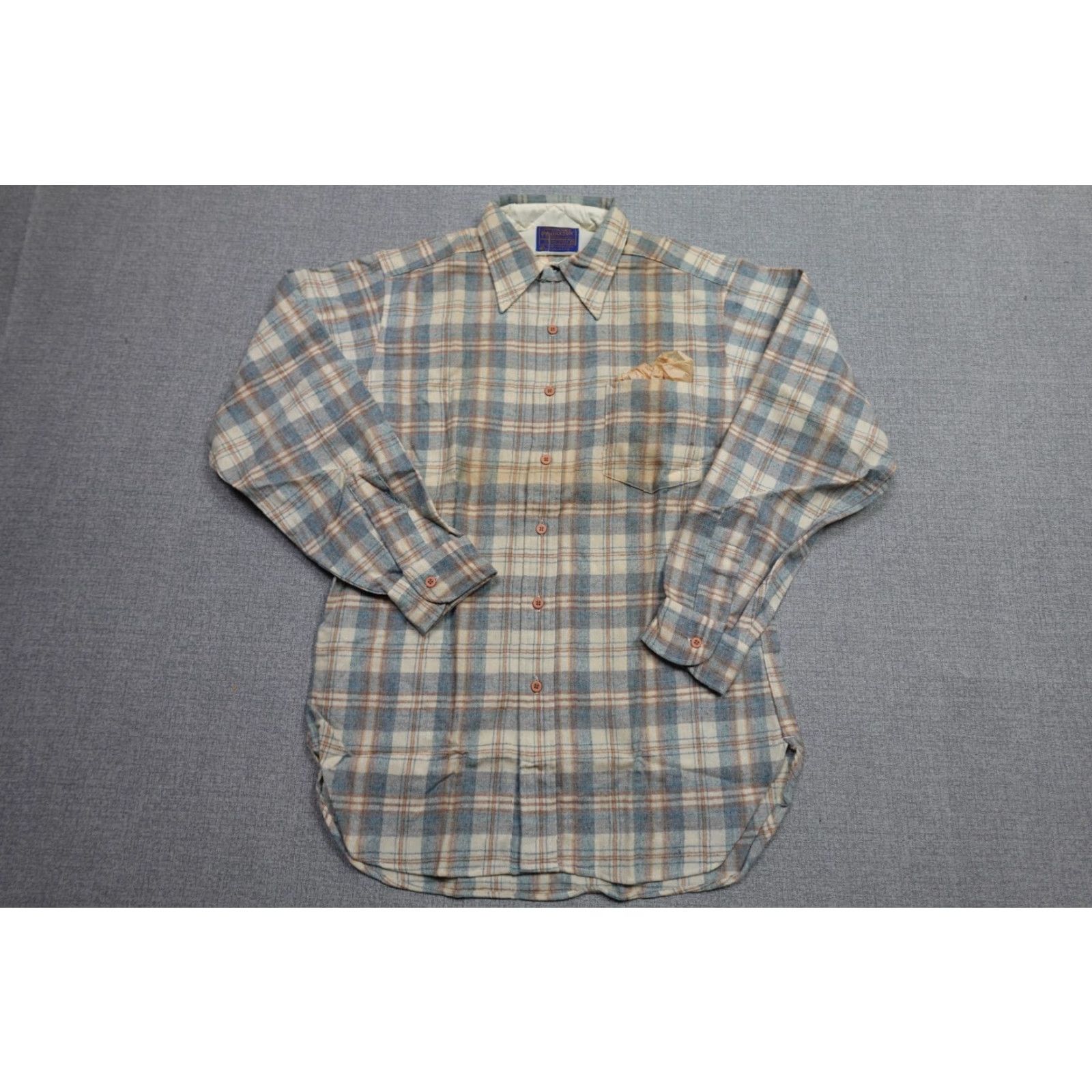 Pendleton VINTAGE Pendleton Shirt Mens M Gray Wool Plaid 80s USA Club Sportsman Button-Up Long Sleeve Collared Flannel Pattern Size US M / EU 48-50 / 2 - 2 Thumbnail