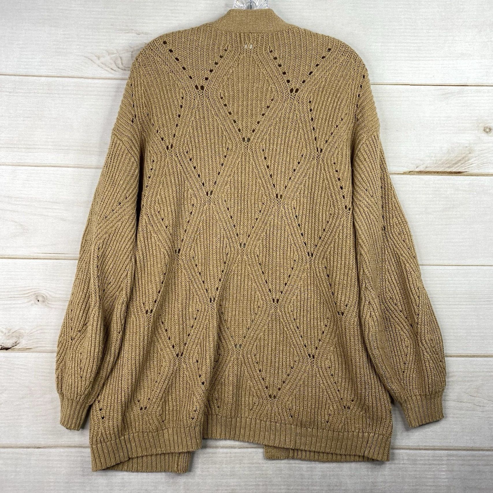 Vintage A New Day Cardigan Womens M Brown Cable Knit Open Front V-Neck Casual Autumn Winter - Sweater Mens? Size M / US 6-8 / IT 42-44 - 5 Thumbnail