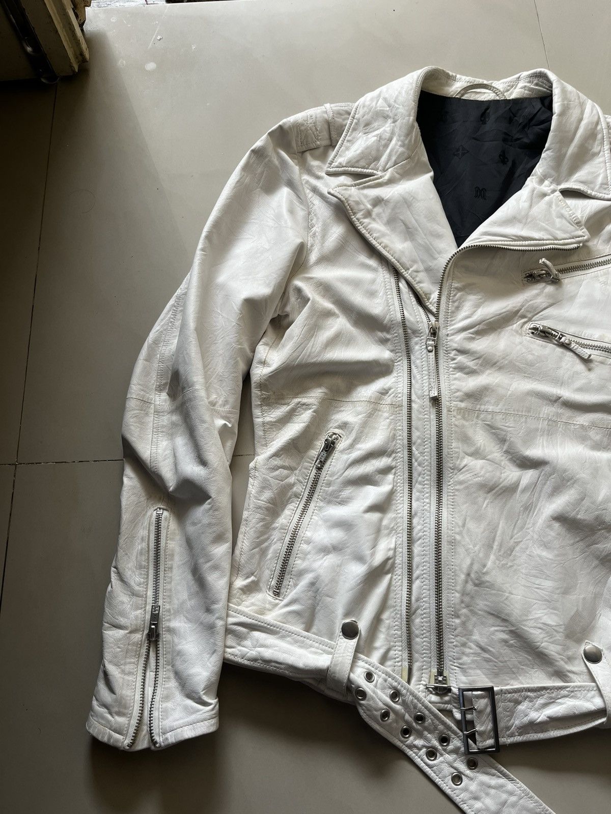 Japanese Brand Custom Culture white leather jacket Size US M / EU 48-50 / 2 - 2 Thumbnail