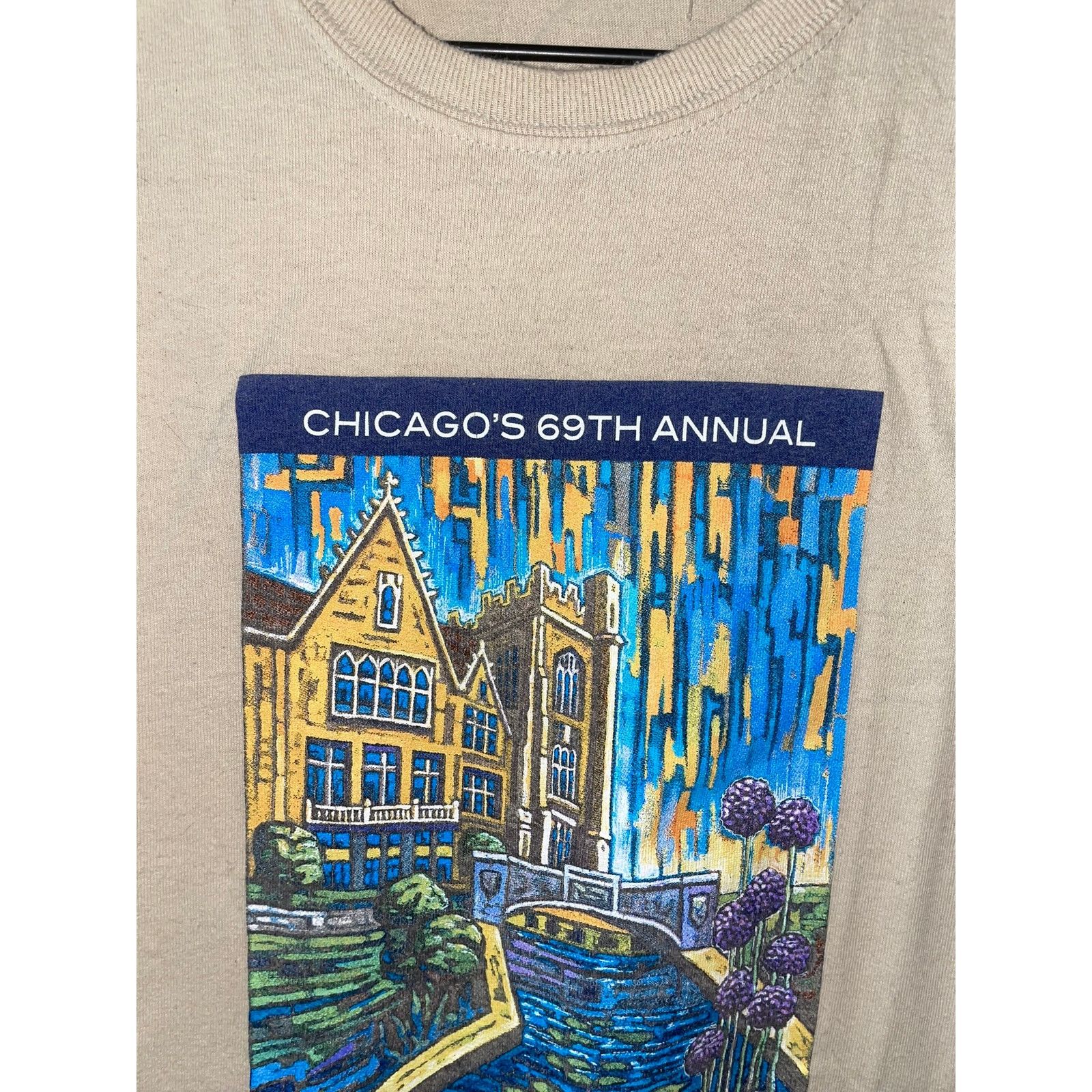 Gildan Chicago Art Fair Shirt 69th Annual Artwork Brown Tee Medium Size US M / EU 48-50 / 2 - 2 Thumbnail