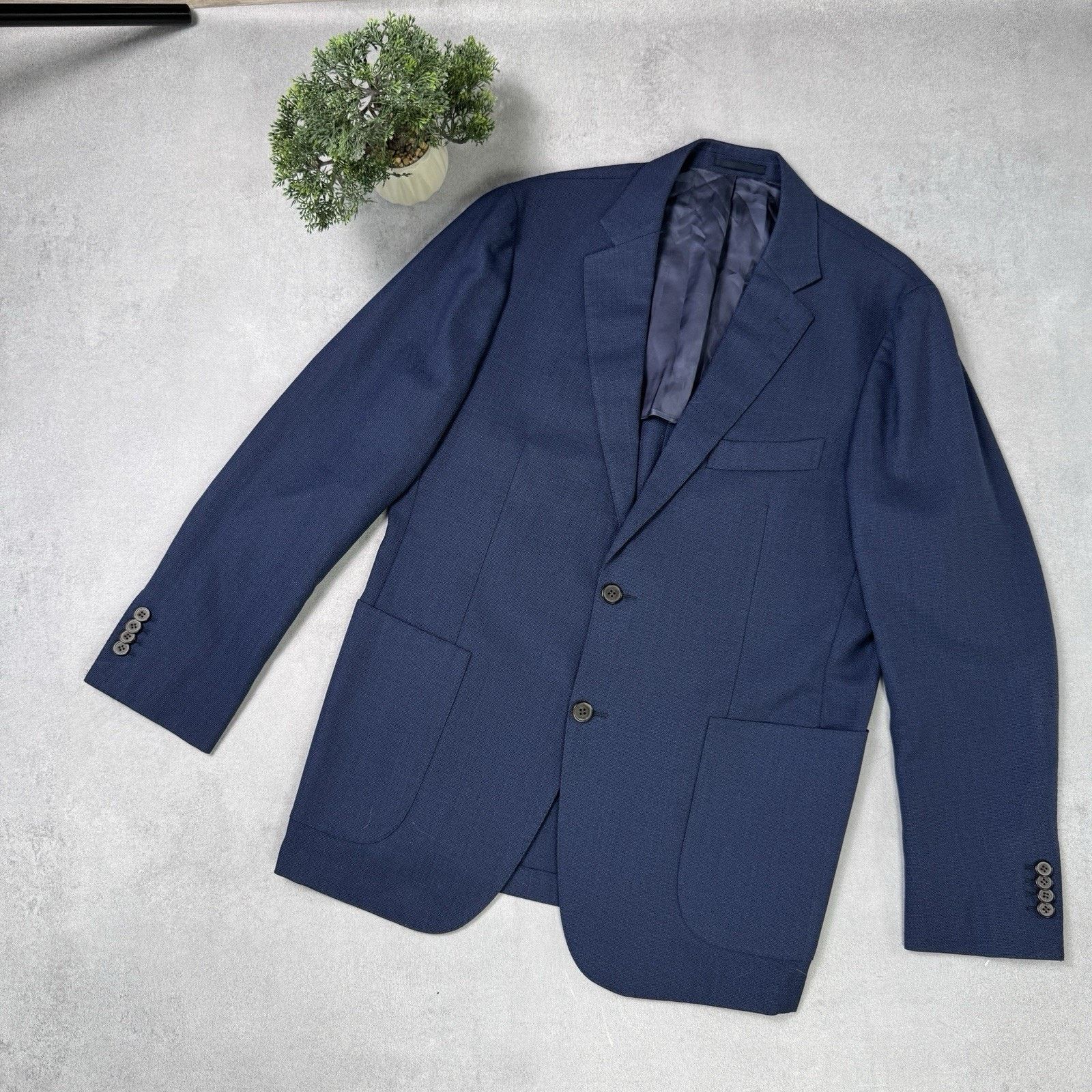Suitsupply SUITSUPPLY HAVANA HL Wool Men's Blue Blazer Jacket Size 54 Size 44R - 1 Thumbnail