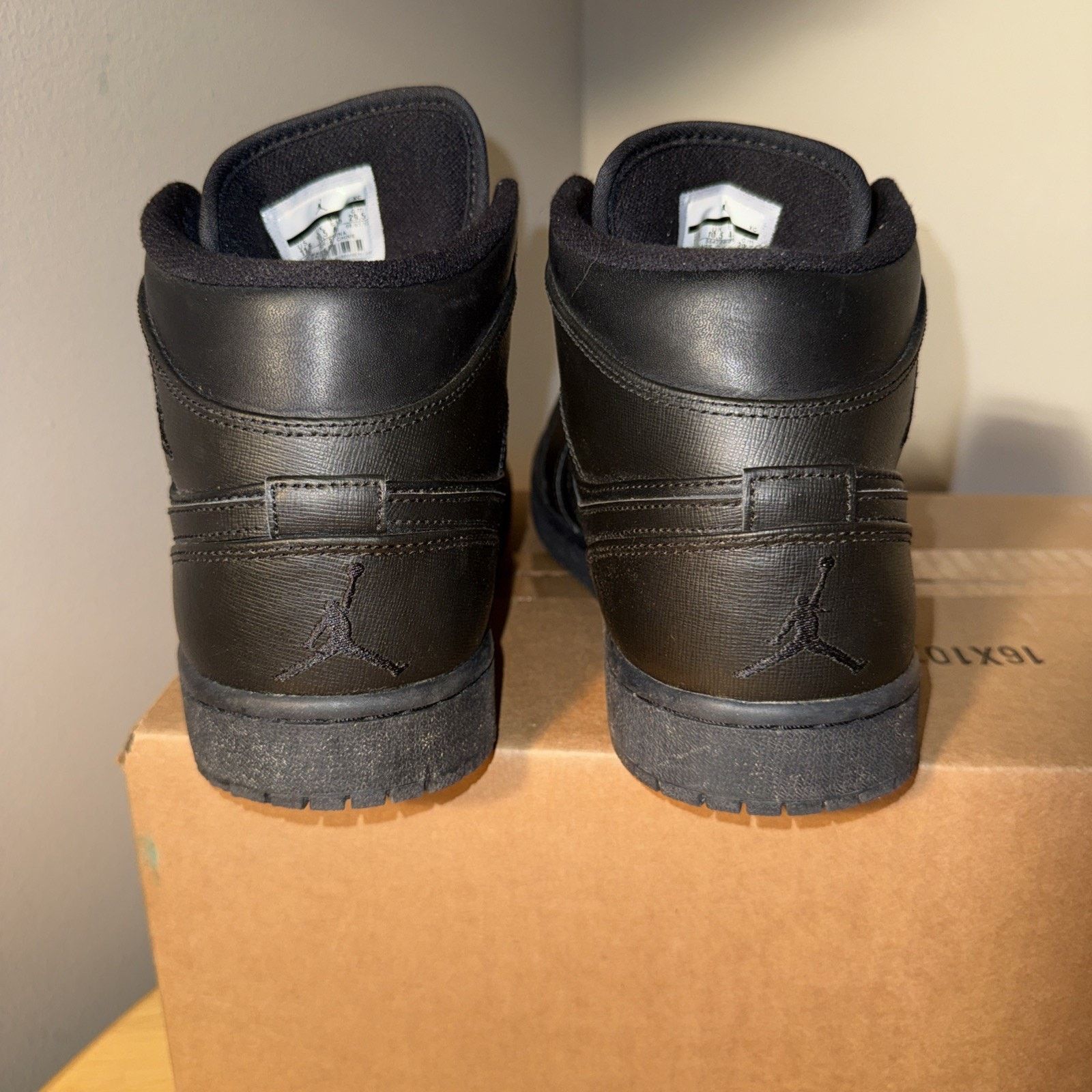 Nike Size 11.5 Air Jordan 1 Mid Triple Black No Box Size US 11.5 / EU 44-45 - 4 Thumbnail