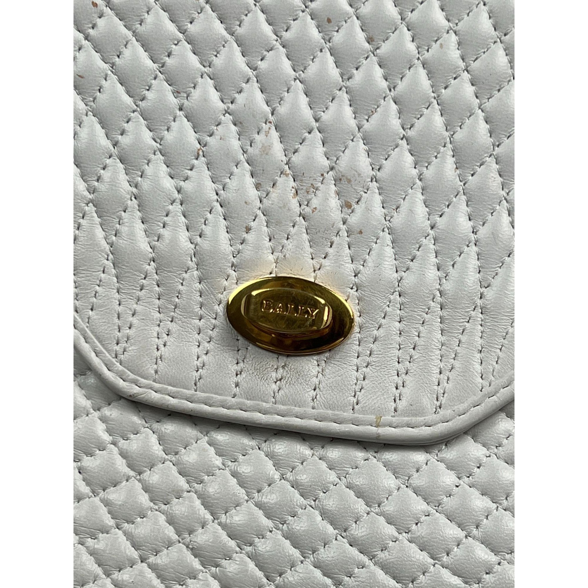 Bally Bally White Leather Quilted Clutch Bag (Y0782) Size ONE SIZE - 3 Thumbnail