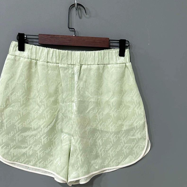 Fendi Fendi Logo Print Silk Shorts Size 39" - 2 Thumbnail
