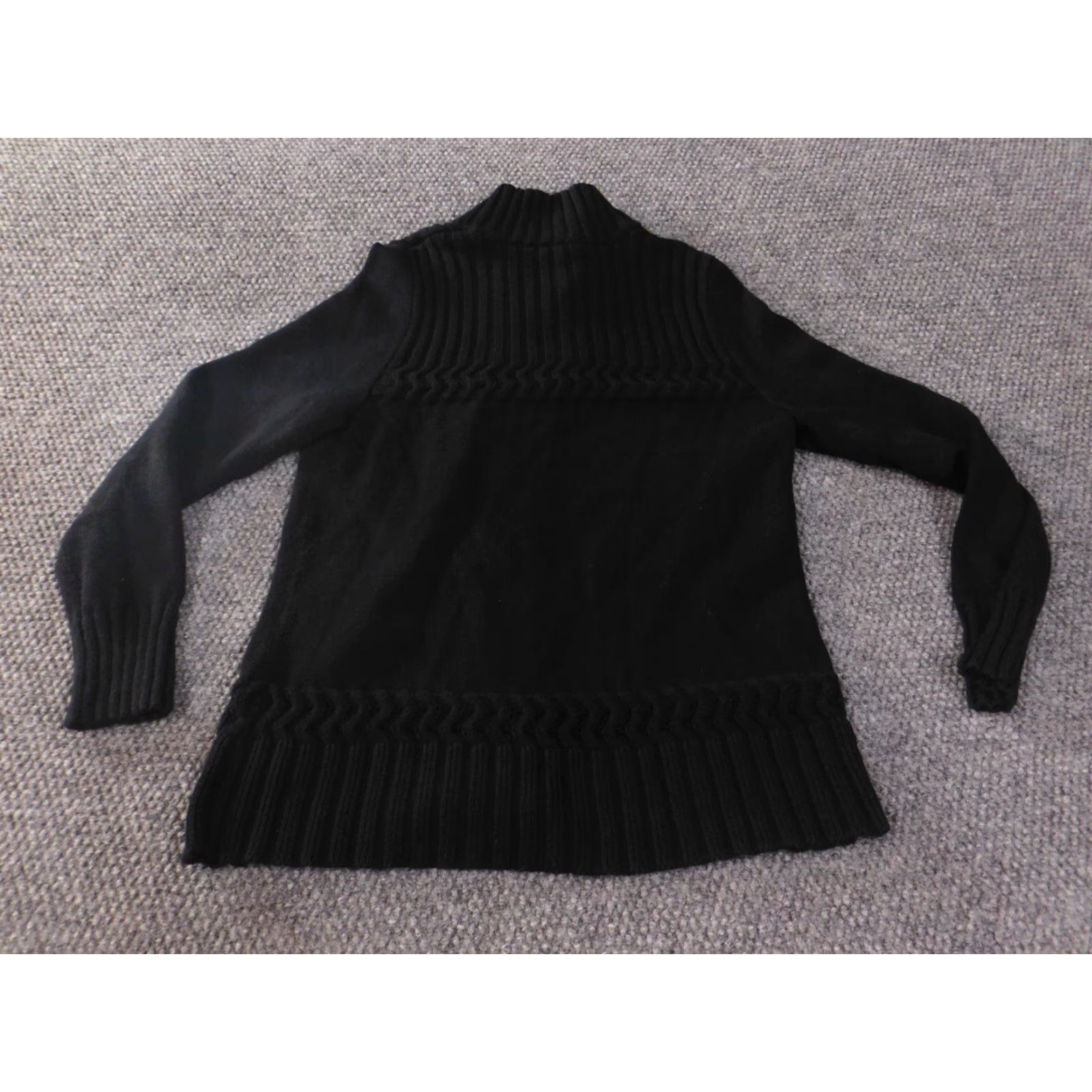Coldwater Creek Coldwater Creek Sweater Womens Small Black Zip Mock Knit Stretch Cotton Classic Knit Sweater Size S / US 4 / IT 40 - 7 Thumbnail