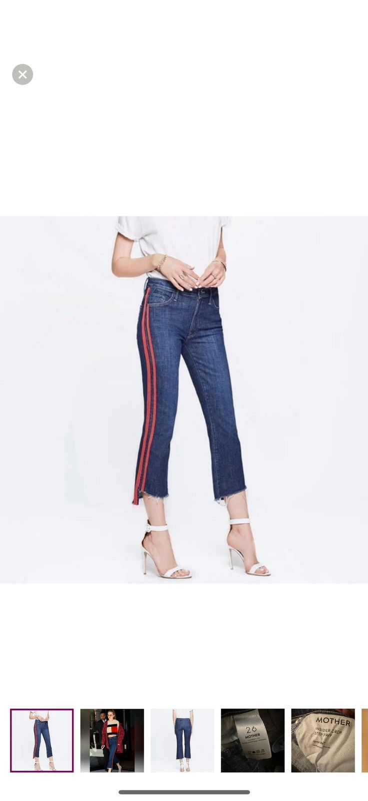 MOTHER Mother Jeans 26 Insider Crop Step Fray Speed Racer denim Size 26" / US 2 / IT 38 - 1 Thumbnail