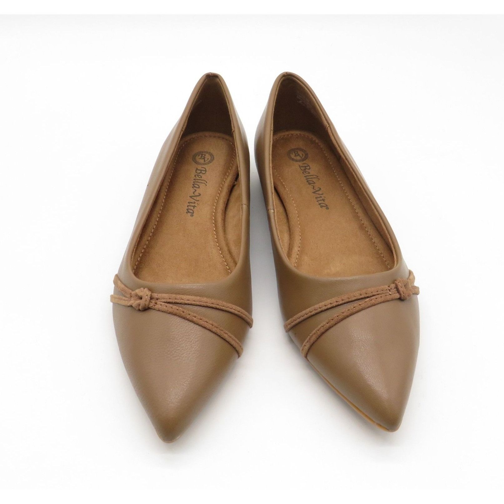 Other Bella Vita Women's Pointed Toe Brown Leather Flats Knot Deta Size US 6 / IT 36 - 2 Thumbnail