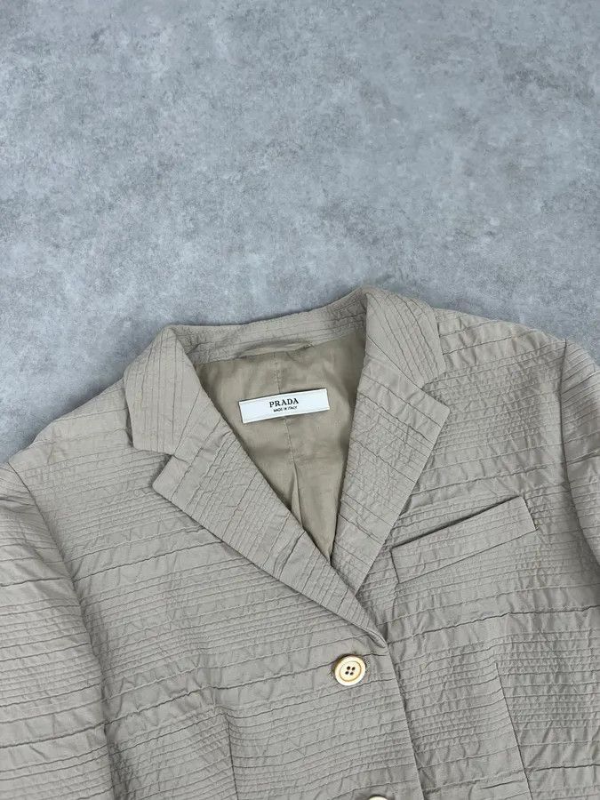Prada SS2008 Prada Cream Plissed Blazer Size S / US 4 / IT 40 - 5 Thumbnail