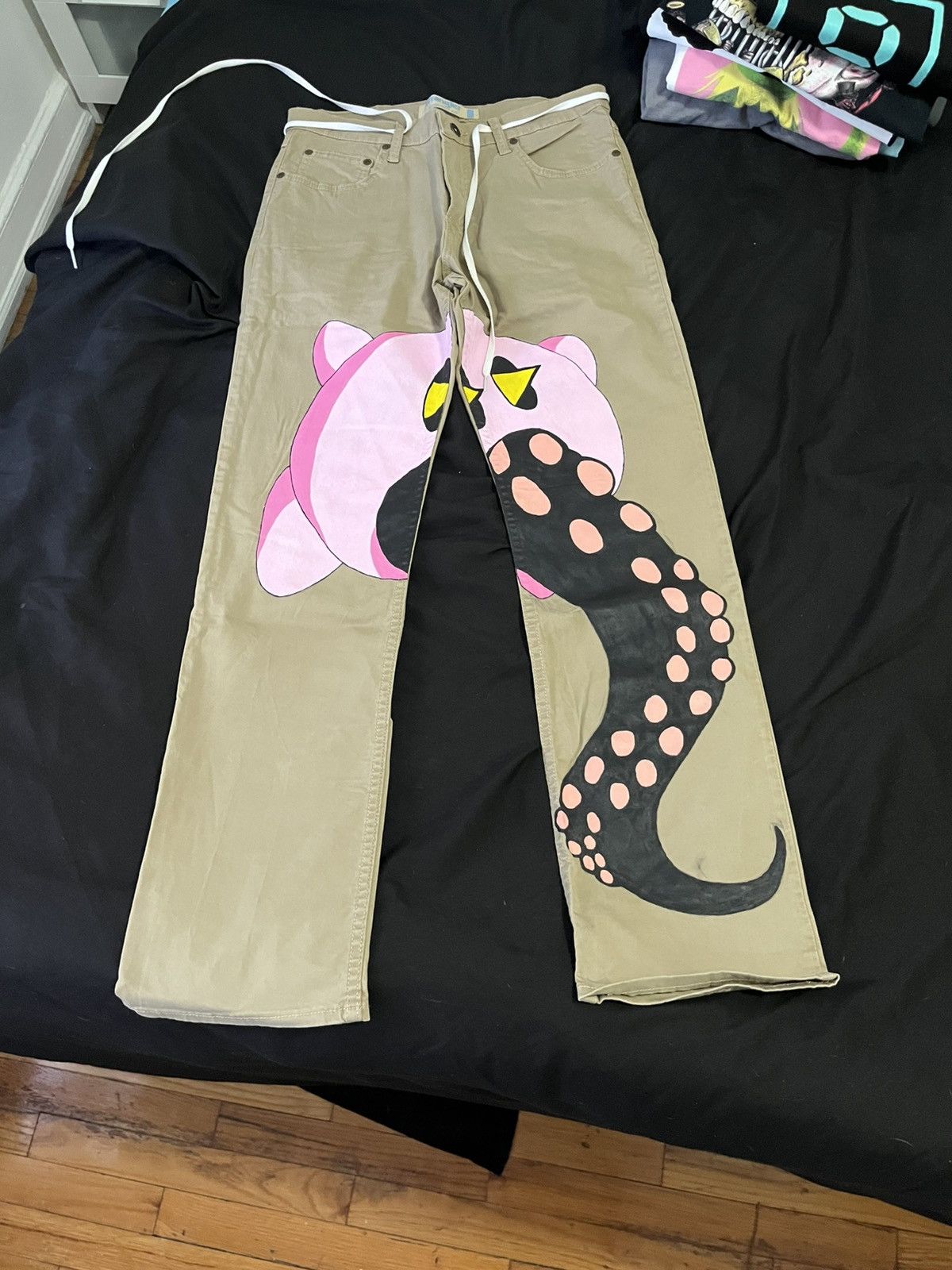 Wrangler cargo pants kirby custom paint