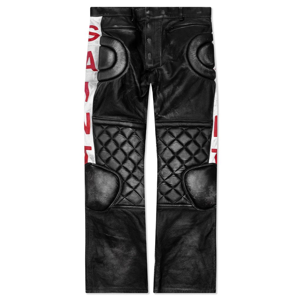Saint Michael o1mle0326 Leather Racer Pants in Black Size US 30 / EU 46 - 1 Thumbnail