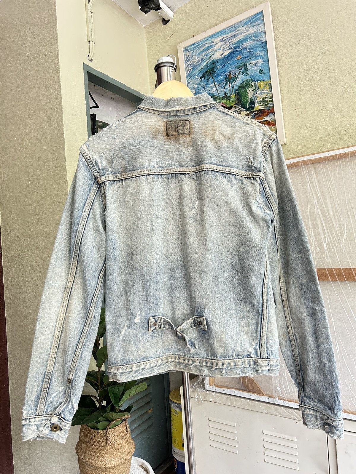 If Six Was Nine Wjk Distressed Denim Jacket Size US L / EU 52-54 / 3 - 7 Thumbnail