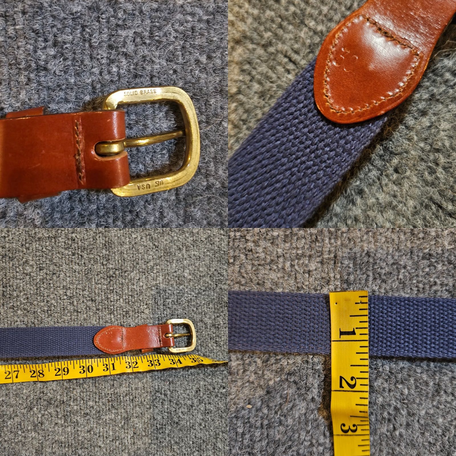 Vintage VINTAGE Leather Man Belt Mens 30 Belt Leather Brass Buckle Beach Lighthouse Made In USA Golf Dress Mens Size 30 - 8 Thumbnail