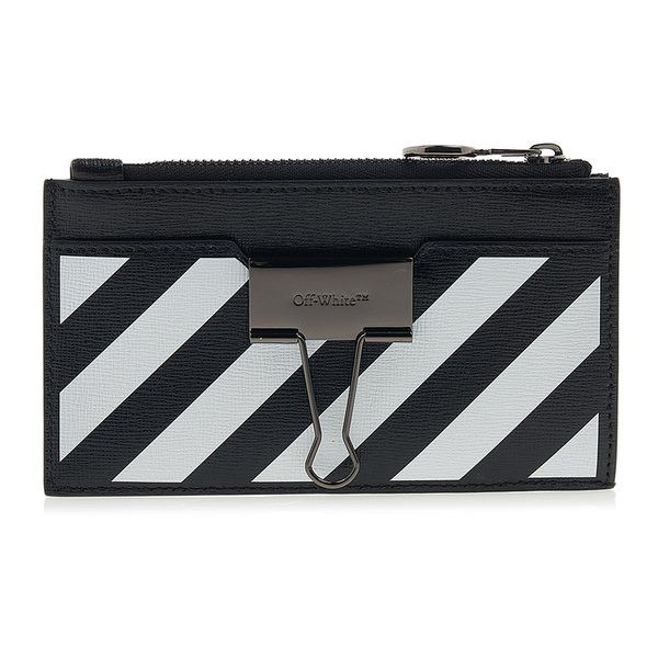 Off-White o1gr1nt0425 Size: OS /Binder Zipped Card Case in Black White Size ONE SIZE - 1 Thumbnail