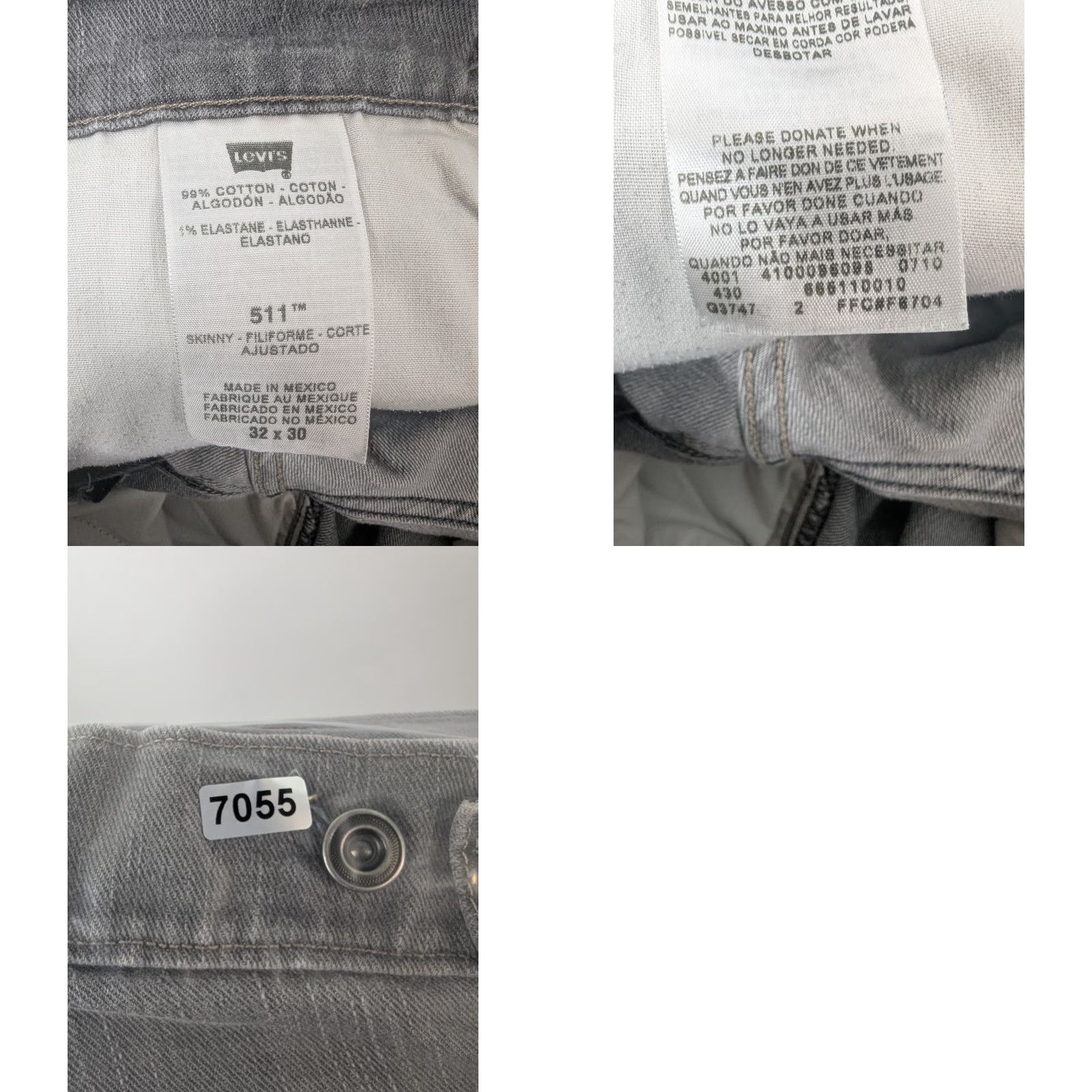 Levi's Levi’s 511 Gray Jeans Adjustable Waist Size 32x30 Multi-Pocket Slim Fit Y2K Size US 32 / EU 48 - 9 Thumbnail