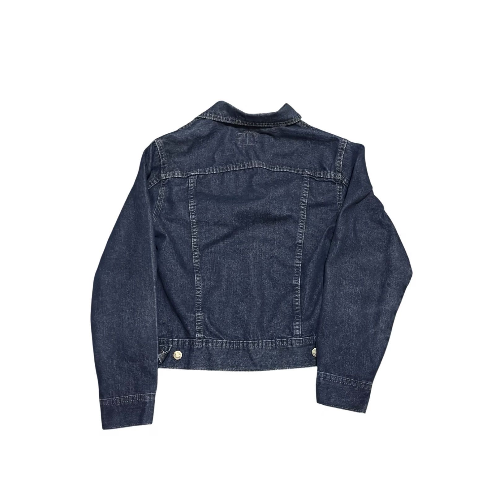 Lee VINTAGE Riveted by LEE Womens Jacket Denim Trucker Made in USA Dark Blue S Blue USA Womens Jacket Size 28" / US 6 / IT 42 - 2 Thumbnail