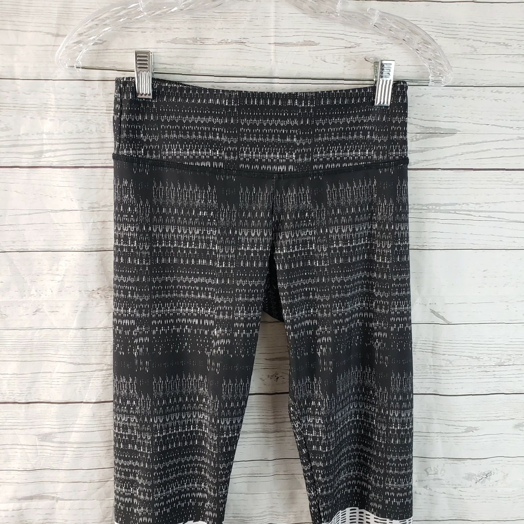 Vintage Onzie Womens Leggings Striped Full Length Black White XS Size 26" / US 2 / IT 38 - 2 Thumbnail