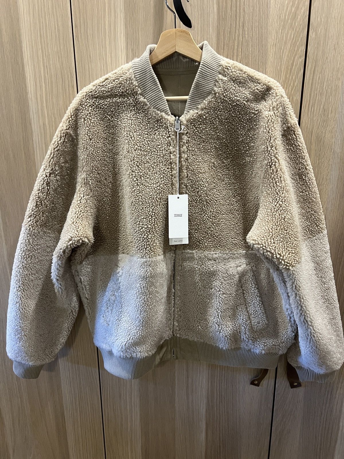 CLOSED Closed shearling lined suede bomber jacket with tags Size US L / EU 52-54 / 3 - 8 Thumbnail