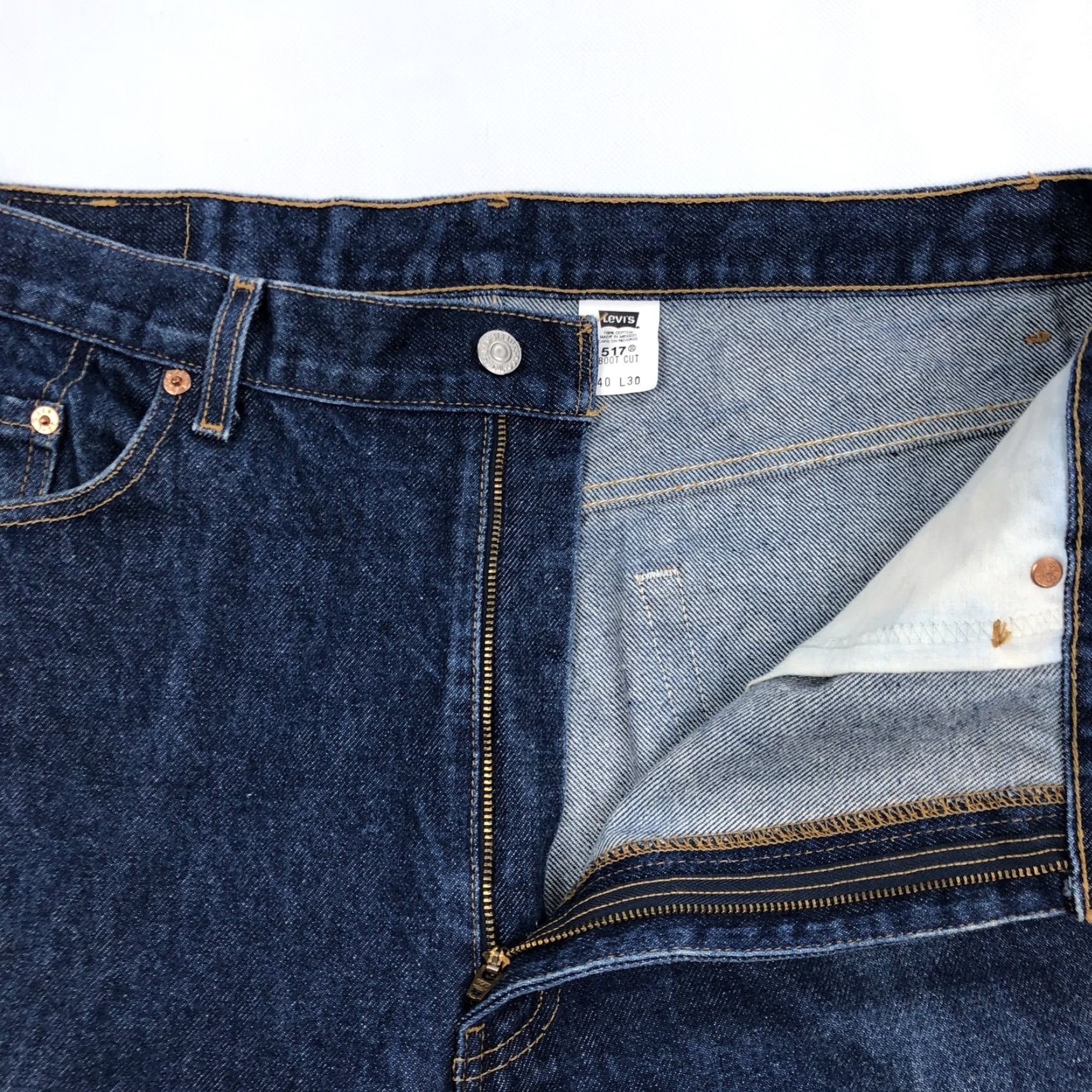 Levi's Levi's 517 Bootcut Denim Jeans Mens Dark Wash 40x30 Zip Fly Cotton Mexico Regular 5-Pocket Vintage No Size US 40 / EU 56 - 2 Thumbnail