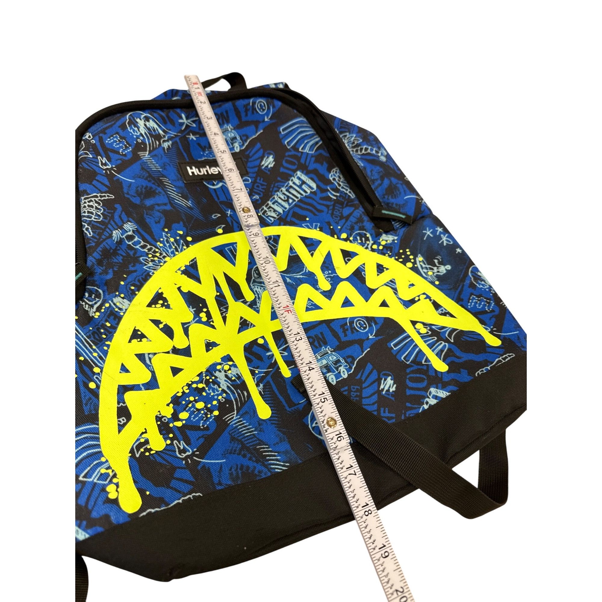 Hurley Hurley Blue & Yellow Graffiti Backpack With Adjustable Strap Size ONE SIZE - 4 Thumbnail