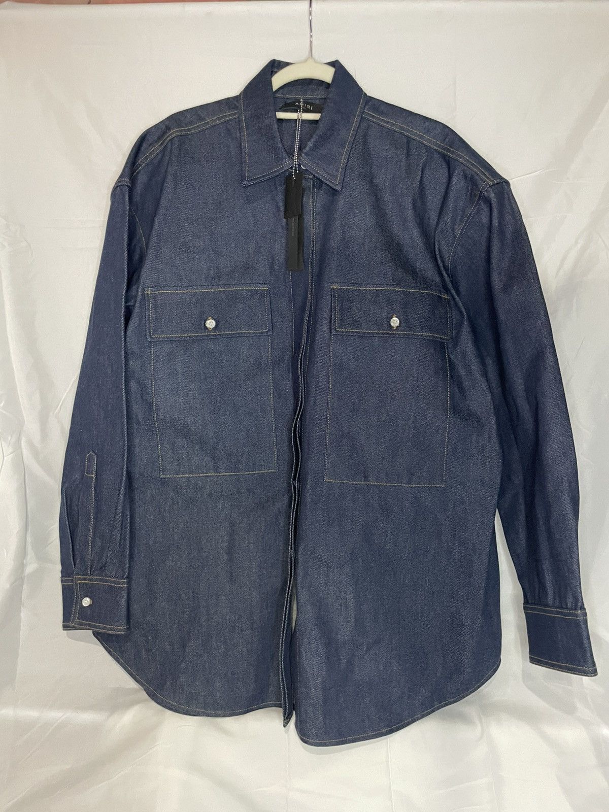 Amiri Amiri Oversized Navy Denim Workwear Jacket Baggy Button-Up Size US L / EU 52-54 / 3 - 1 Thumbnail