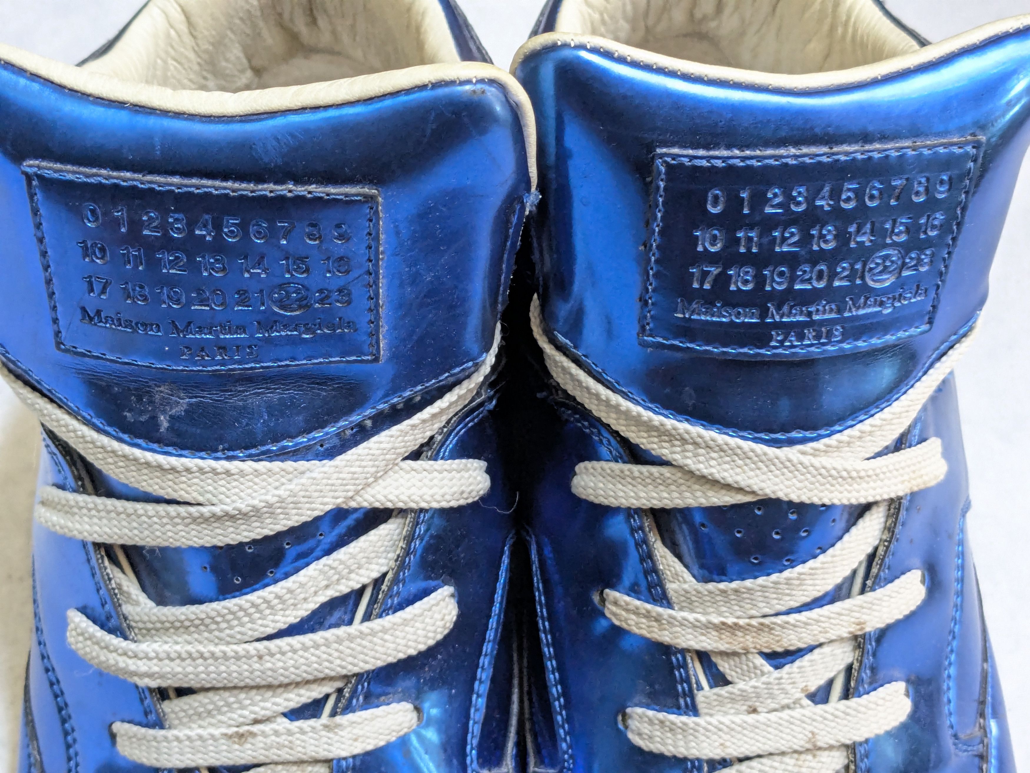 Maison Margiela Maison Margiela High Top Sneakers Blue 12 45 Leather Size US 12 / EU 45 - 8 Thumbnail