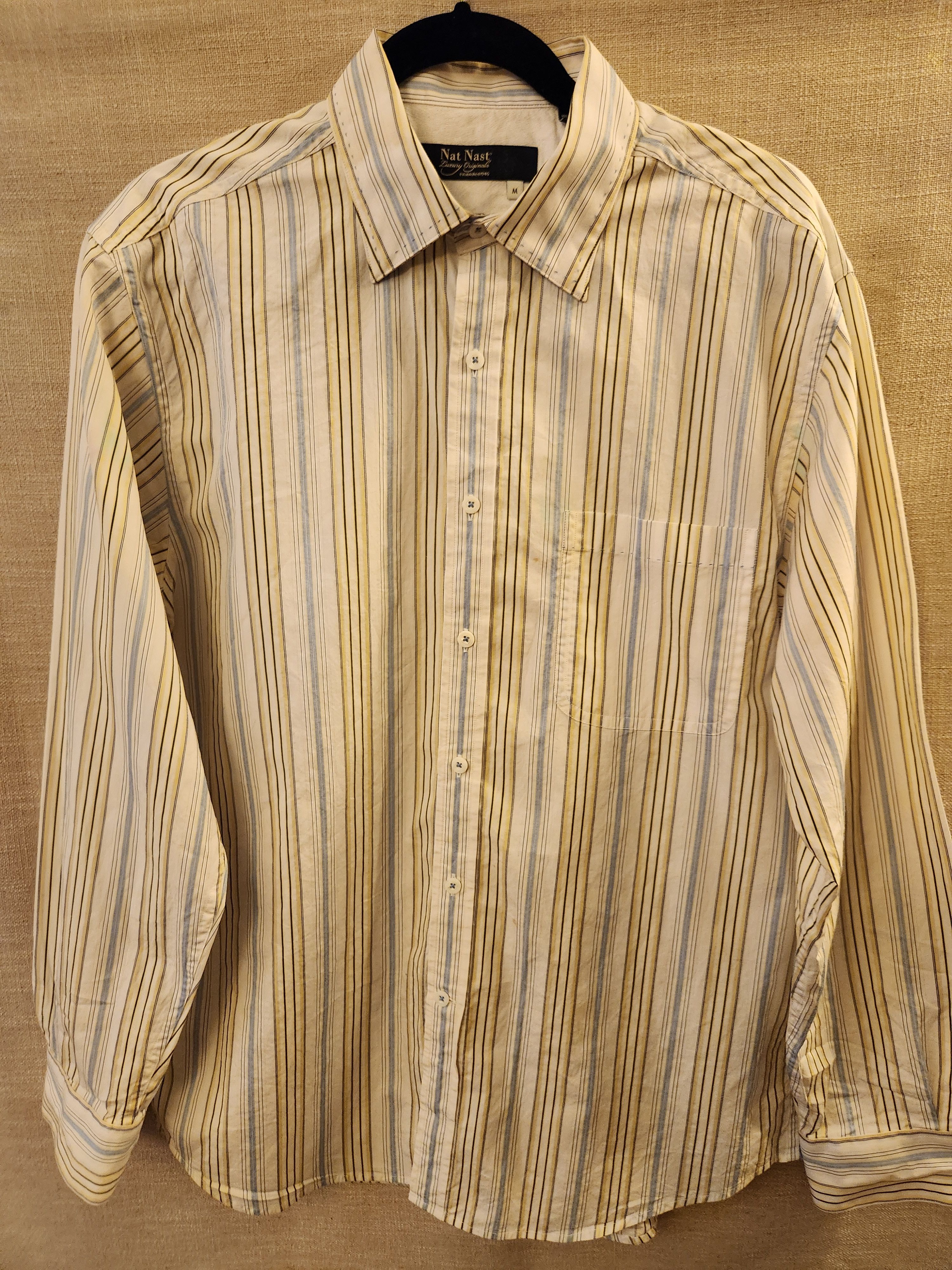 Nat Nast Men's 100% Cotton Button Front Striped Shirt Size US M / EU 48-50 / 2 - 1 Thumbnail