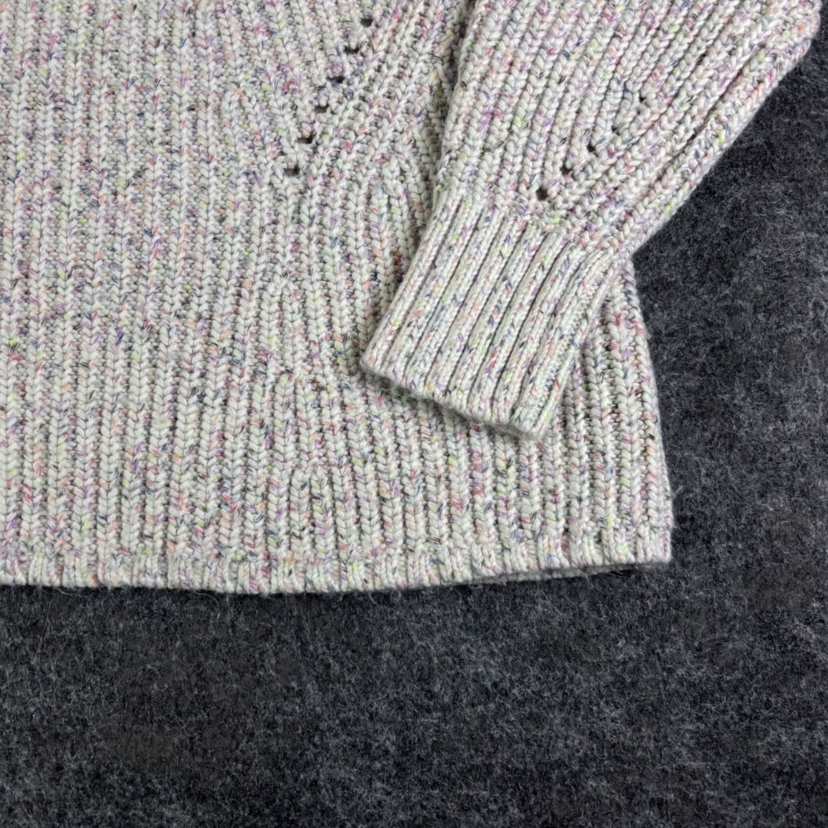 Gap Gap Womens Confetti Multicolor Chunky-Knit Raglan Pullover Sweater Large Size L / US 10 / IT 46 - 7 Thumbnail