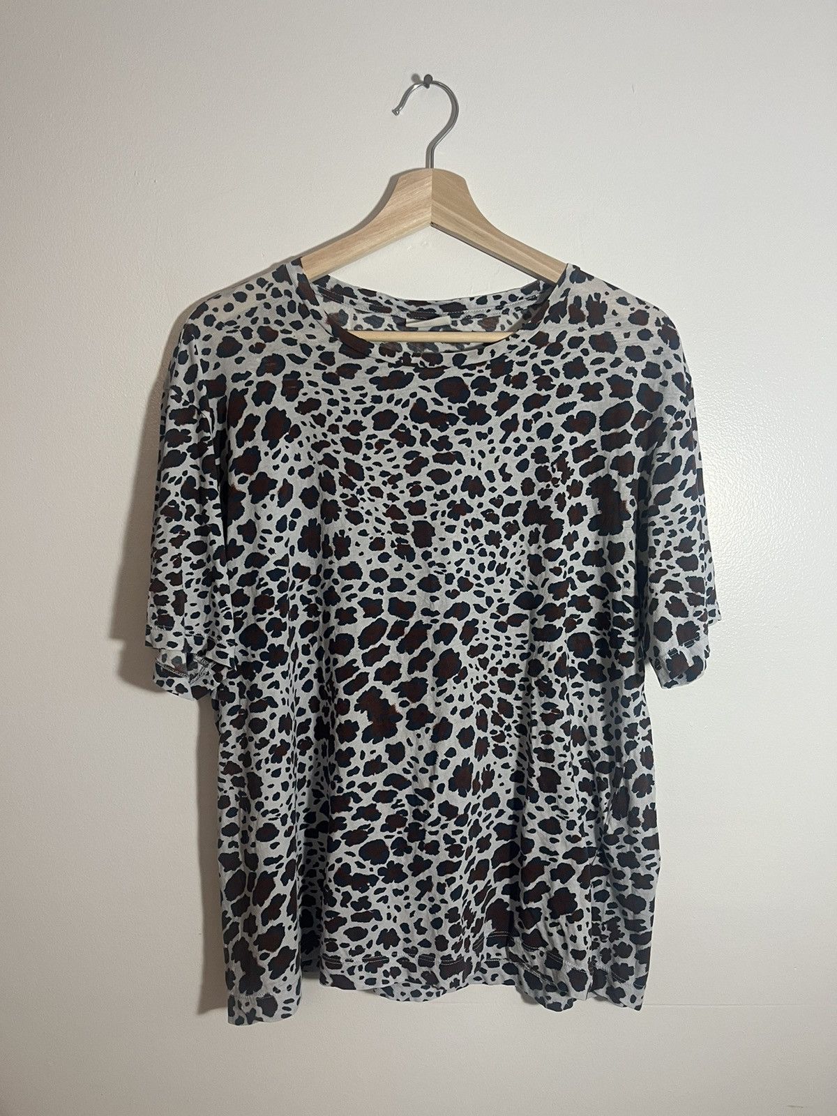 image of Dries Van Noten Animal Print Tee in Grey, Men's (Size XL)