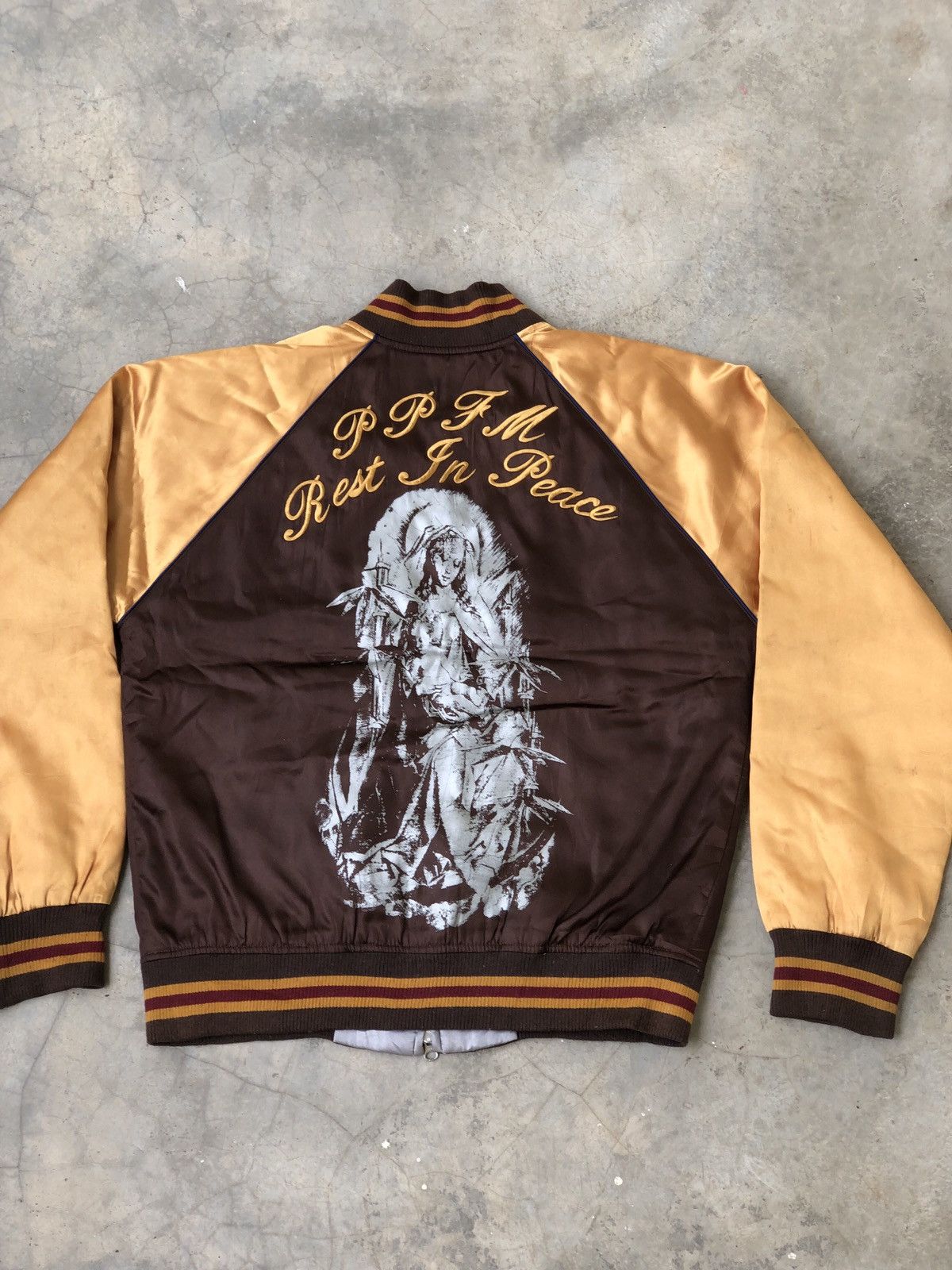 Japanese Brand Rare PPFM Sukajan Embroided Skull And Rest In Peace Back Hit Size US S / EU 44-46 / 1 - 8 Thumbnail