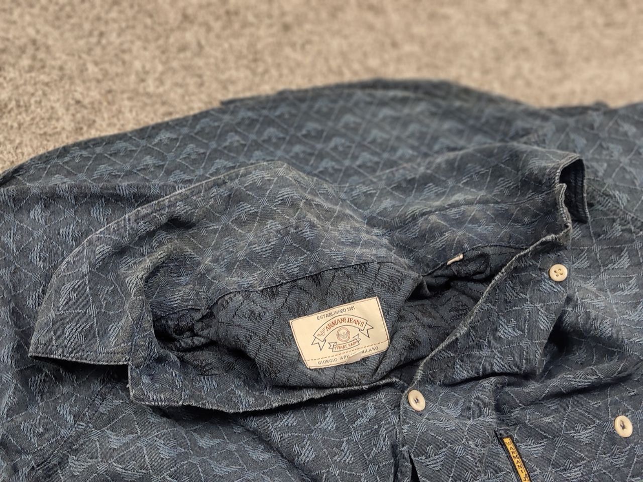 Giorgio Armani Vintage 80's Armani Jeans Monogram Logo oversized shirt Size US L / EU 52-54 / 3 - 18 Thumbnail
