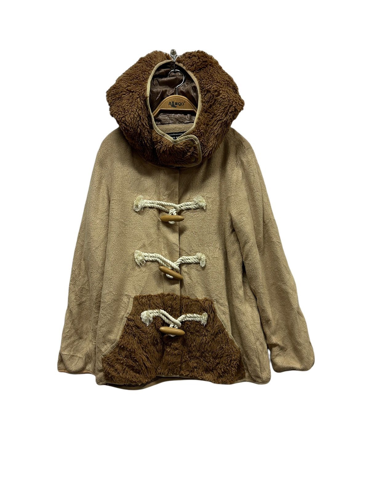 image of Issey Miyake x Mercibeaucoup Vintage Mercibeaucoup Fur Fleece Jacket Hooded in Brown (Size Medium)