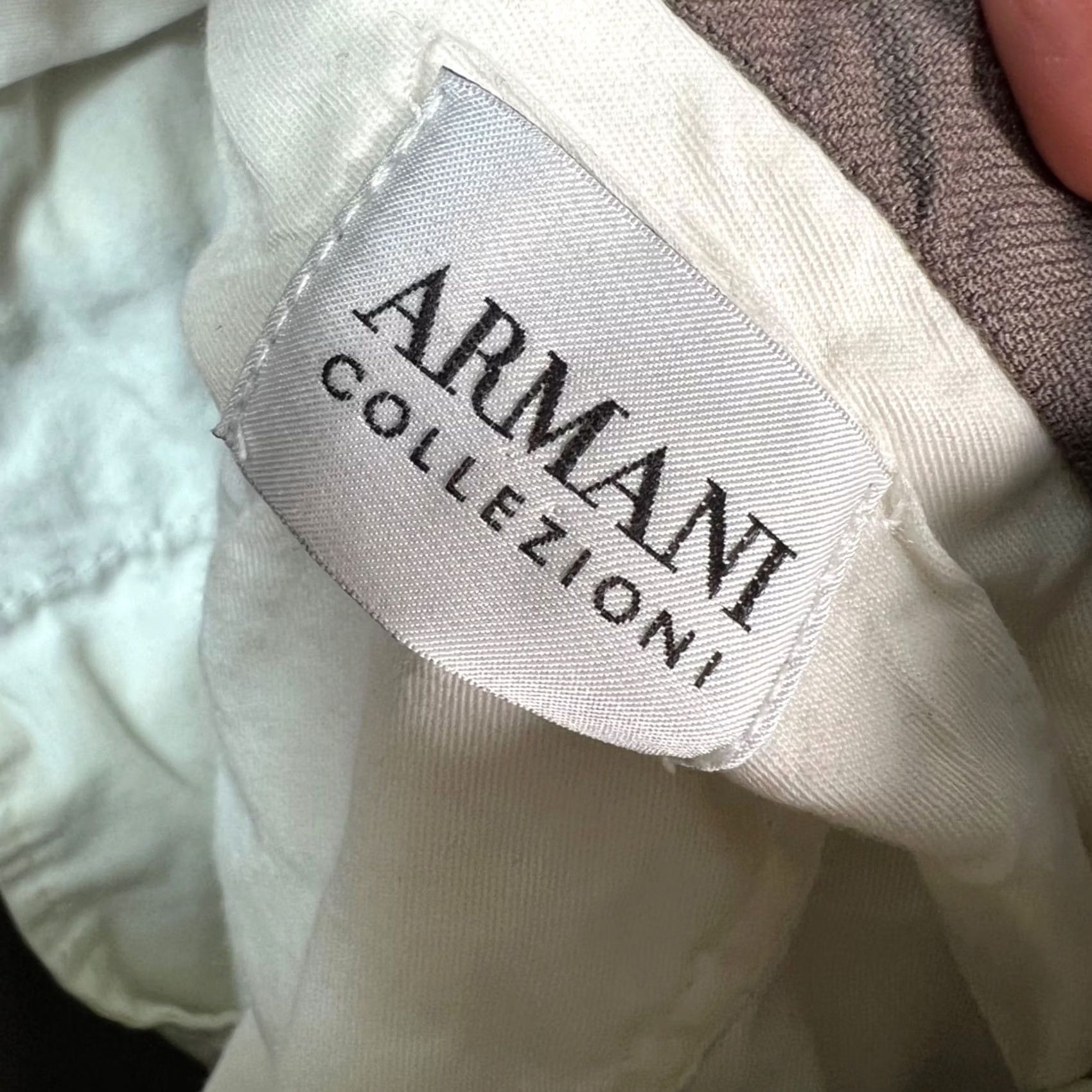Armani Armani Collezioni Mens Dress Pants Wool Beige 36 Regular Flat Front Inseam 30" Made In Italy Vintage No Shirts Size US 36 / EU 52 - 3 Thumbnail
