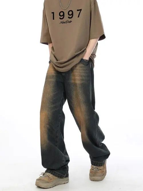 VIBE Vintage washed distressed casual jeans Size US 34 / EU 50 - 4 Thumbnail