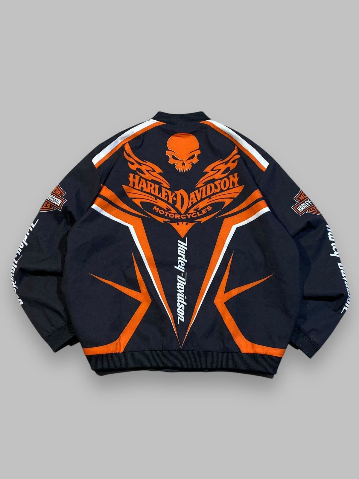 Harley Davidson 🔥 HARLEY DAVIDSON BIKER JACKET Y2K FLAMES PUNK ROCK VIBES Size US XL / EU 56 / 4 - 1 Thumbnail