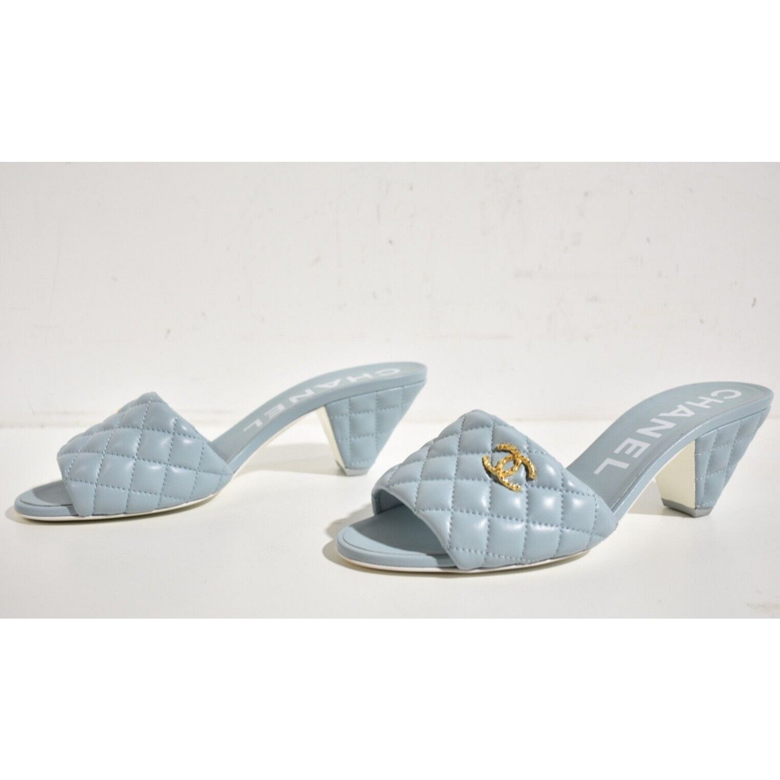 Chanel 22P Quilted CC Logo Cone Heel Mule Slide Sandal 41.5 Size US 11.5 / IT 41.5 - 10 Thumbnail