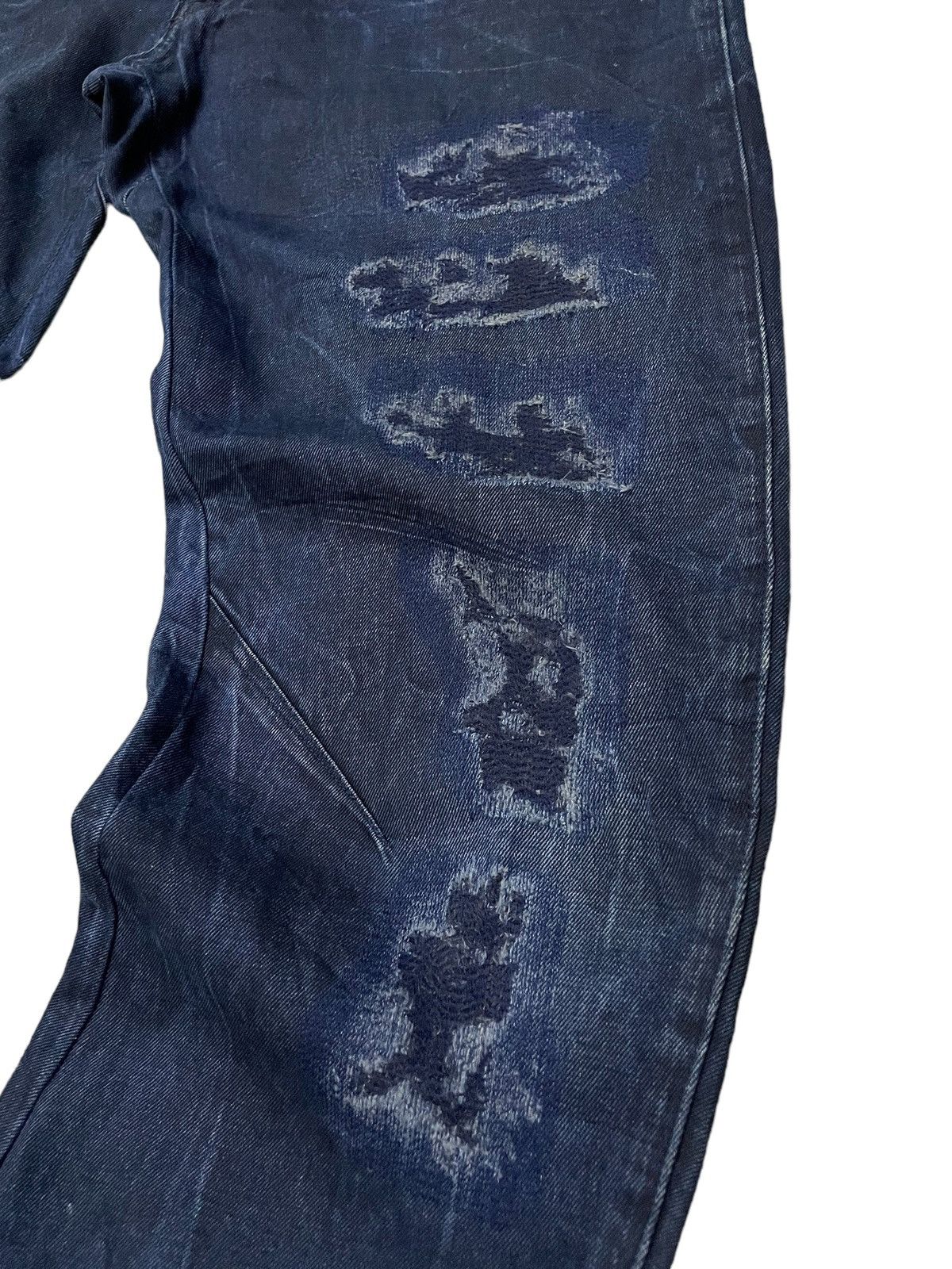 G-Star × Hysteric Glamour G Star Raw Engineered Curved Leg Crash Distressed Jeans Size US 30 / EU 46 - 12 Thumbnail
