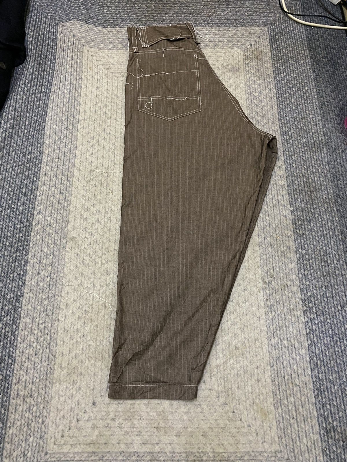 Japanese Brand Frank U Pencil Stripe Messy Raw Seam Stitches Balloon Pant Size US 32 / EU 48 - 15 Thumbnail