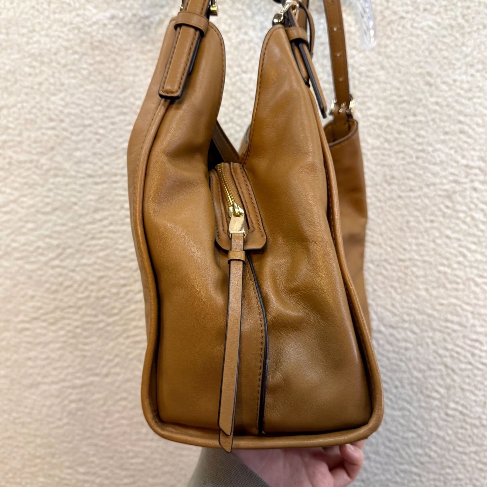 Coach Madison Carlyle Leather Shoulder Bag Hobo Purse Tan Brindle 