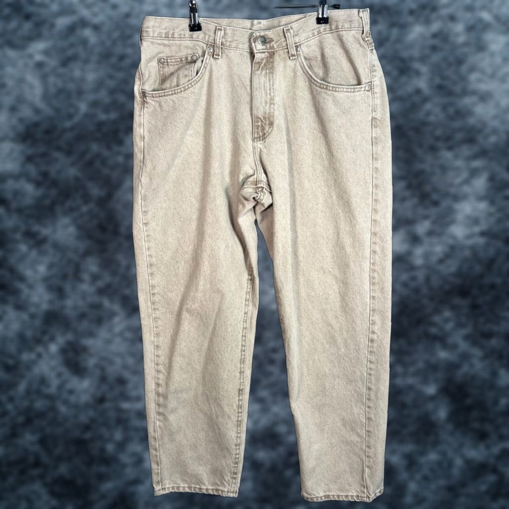 Lee VINTAGE Lee Jeans Men Beige Denim 34 Regular 29 Inseam 5-Pocket Straight Fit Pants Beige Lee Jeans Mens 90s Style Size US 34 / EU 50 - 1 Thumbnail